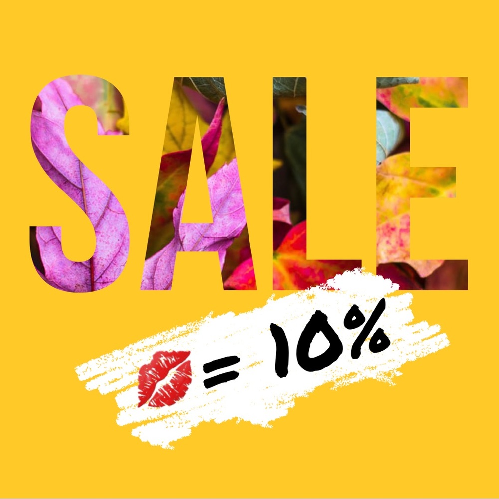 Every listing with a kiss is 10% off!
